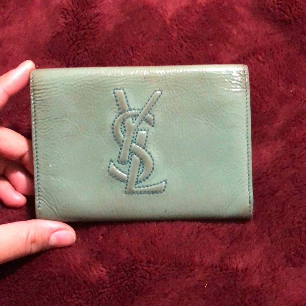 Turquoise YSL wallet/ coin purse